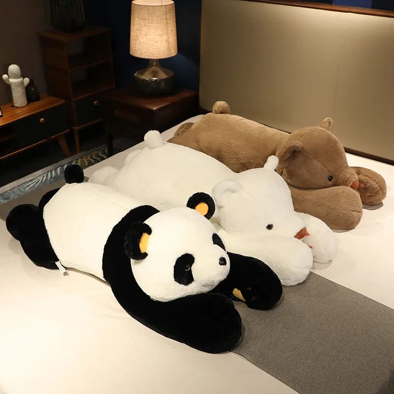Peluche panda géant allongé