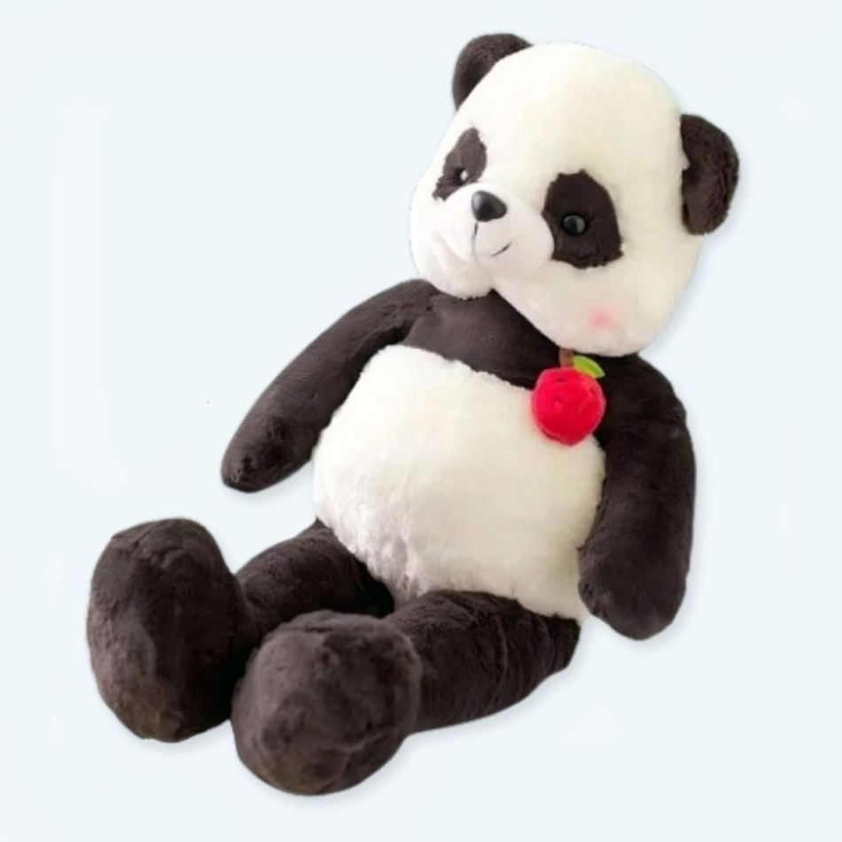 Peluche panda géant moelleux noir blanc câlin doux 100cm La compagnie de la peluche