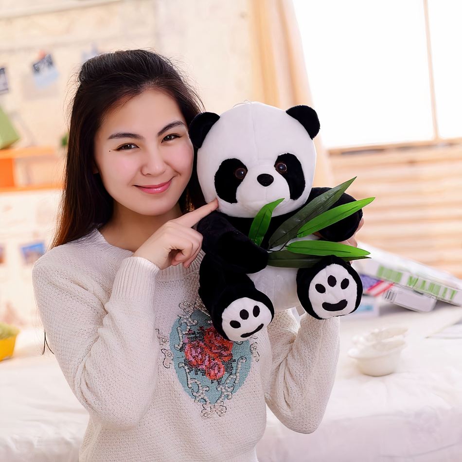 Peluche panda gourmand doux animal câlin enfant La compagnie de la peluche