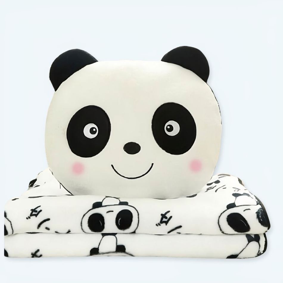 Peluche panda joyeux douce avec couverture confort La compagnie de la peluche