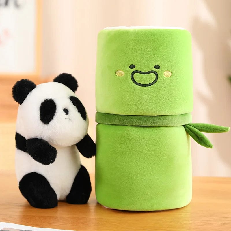Peluche panda mignonne et son bambou