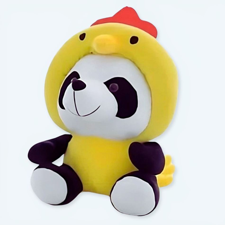 Peluche panda originale poule déguisement mignon doux 20cm La compagnie de la peluche