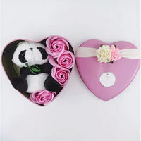 Peluche panda romantique coffret doux Saint Valentin La compagnie de la peluche