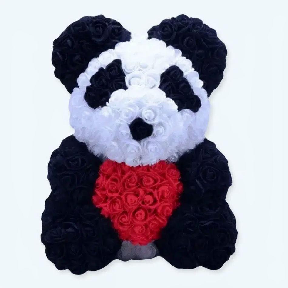 Peluche panda rose rouge douce câline décoration enfant La compagnie de la peluche