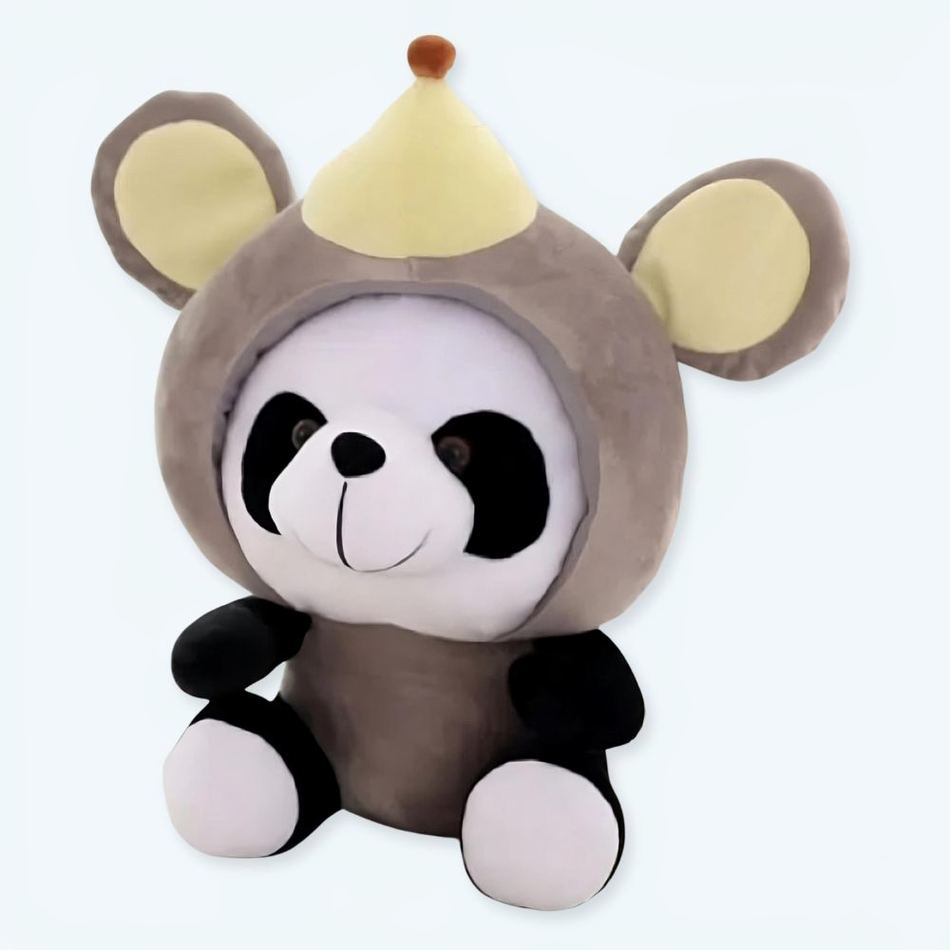 Peluche panda souris adorable enfant douce câline 20cm La compagnie de la peluche