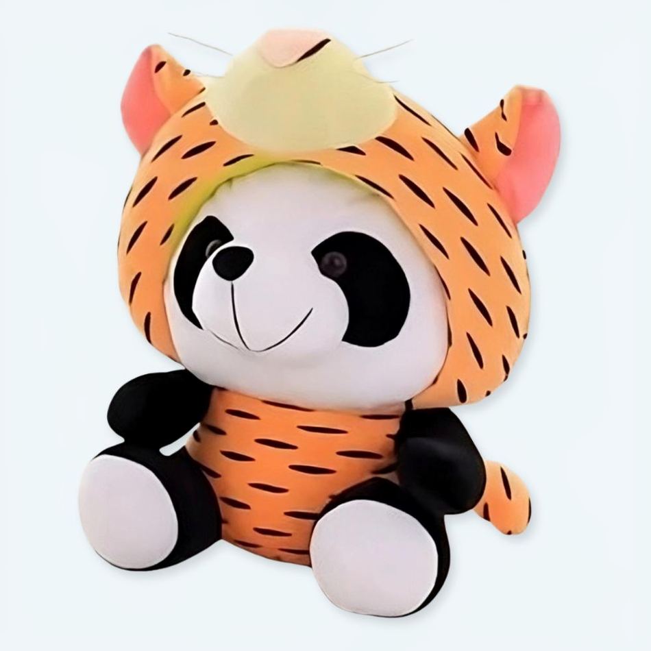 Peluche panda tigre déguisement doux et original enfant 20cm La compagnie de la peluche