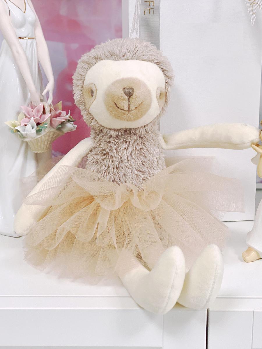 Peluche paresseux beige câlin doux chambre enfant blanc La compagnie de la peluche