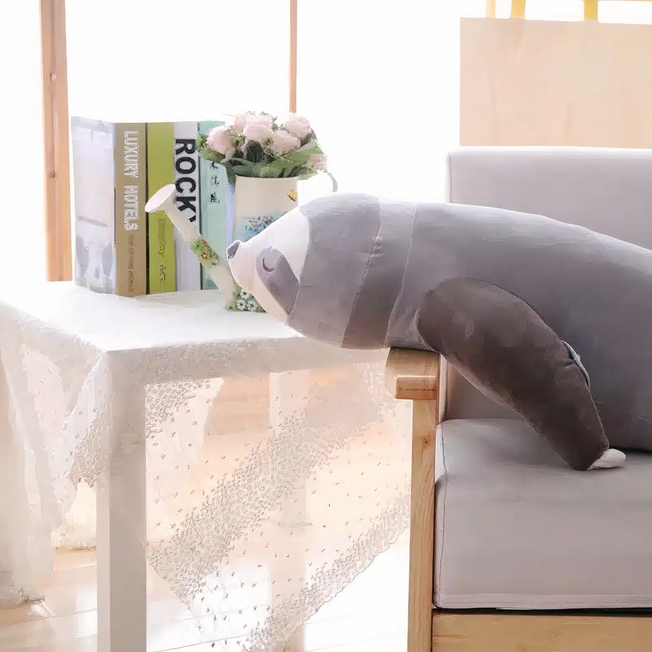 Peluche paresseux gris doux enfant cocooning hiver La compagnie de la peluche