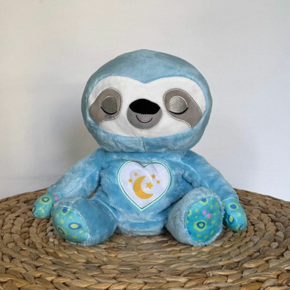 Peluche paresseux veilleuse douce respiration apaisante bleu La compagnie de la peluche