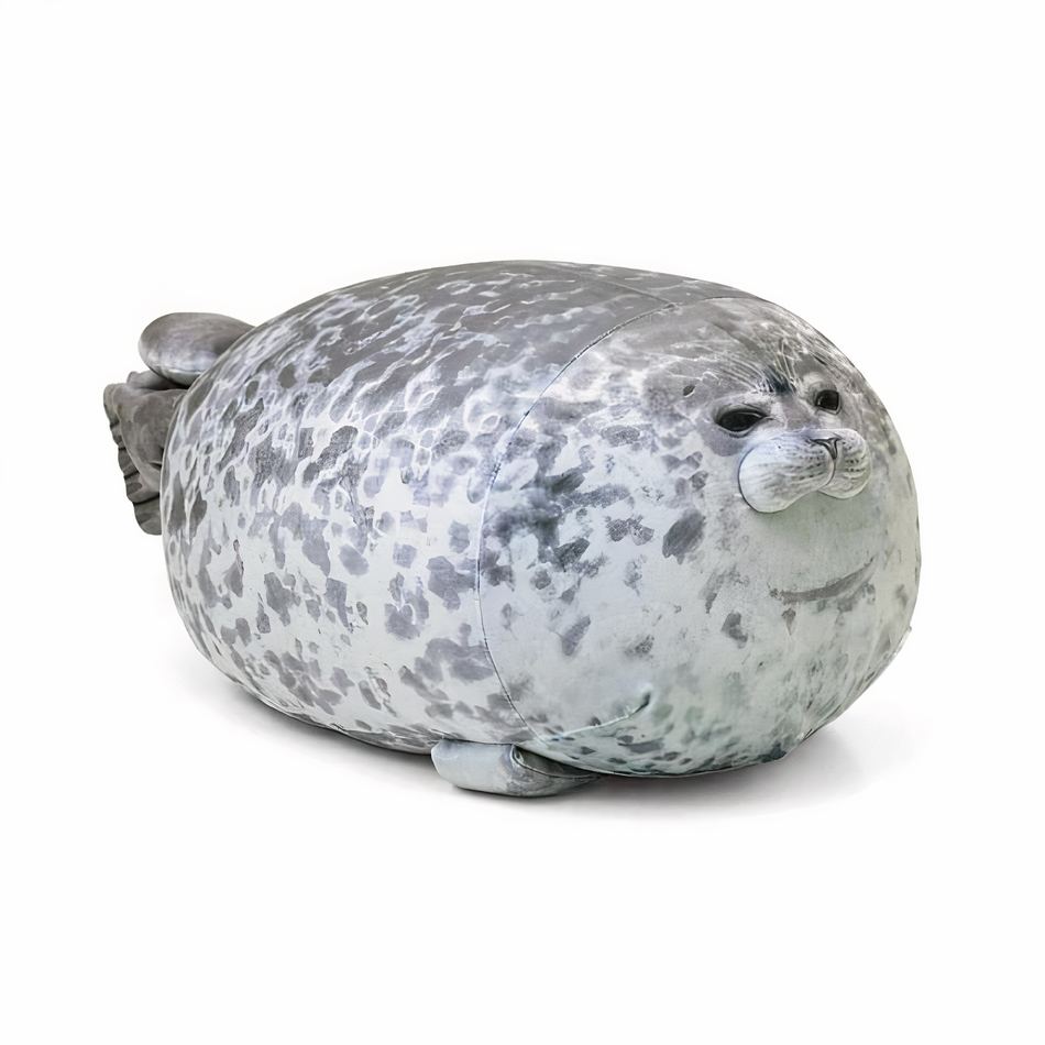 Peluche phoque oreiller doux moelleux câlin hiver 20cm / gris La compagnie de la peluche