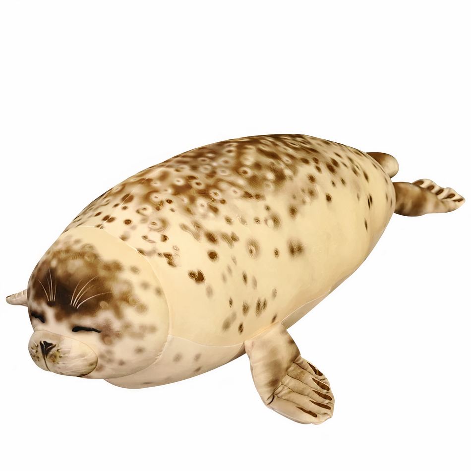Peluche phoque XXL réaliste douce hiver câlin déco 85cm La compagnie de la peluche