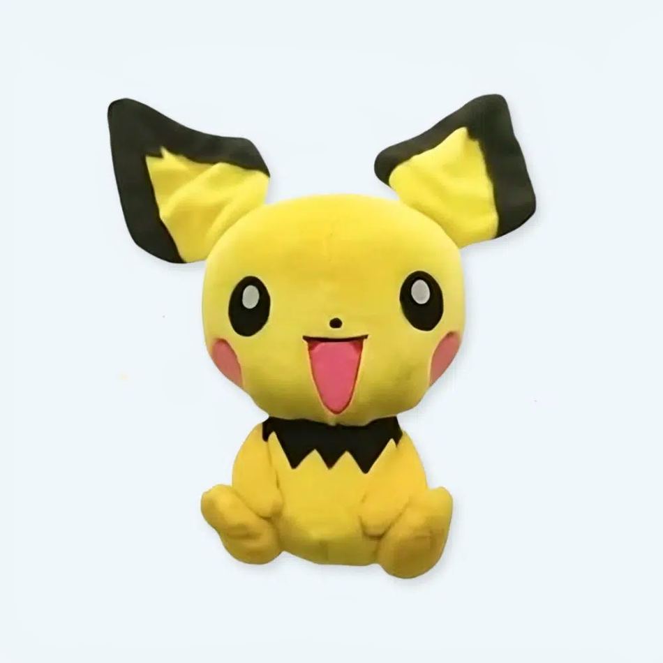 Peluche Pichu jaune sourire éclatant doux Pokémon La compagnie de la peluche