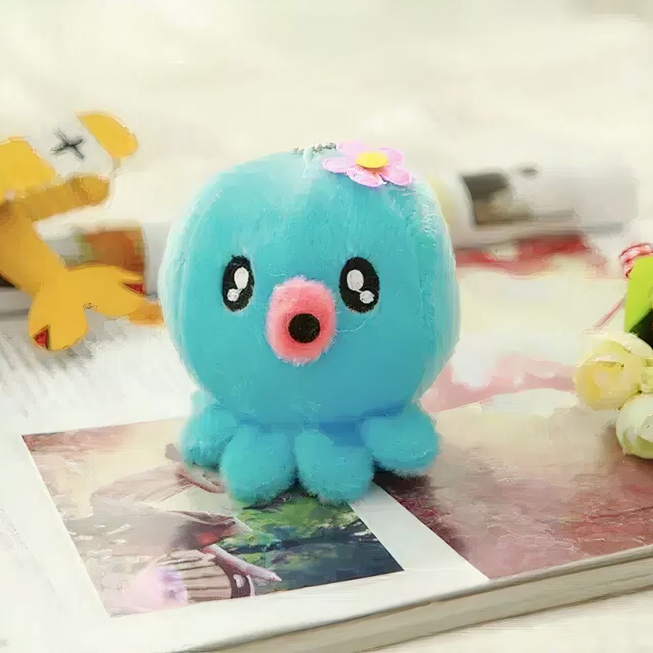 Peluche pieuvre bleue porte-clés kawaii douceur marine La compagnie de la peluche