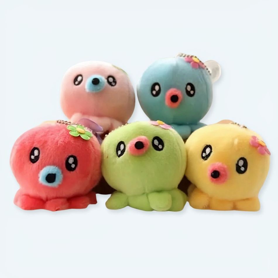 Peluche pieuvre bleue porte-clés kawaii douceur marine La compagnie de la peluche