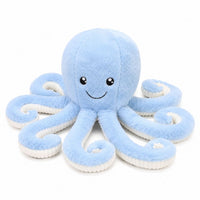 Peluche pieuvre contente et colorée 18cm / Bleu