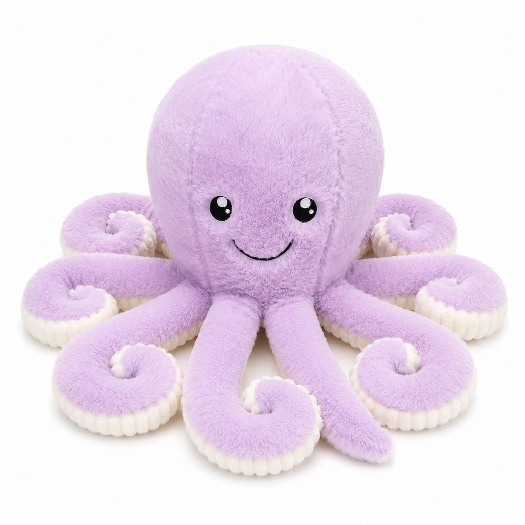 Peluche pieuvre contente et colorée 18cm / Violet