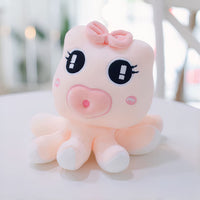 Peluche pieuvre douce enfant océan coton câlin rose La compagnie de la peluche