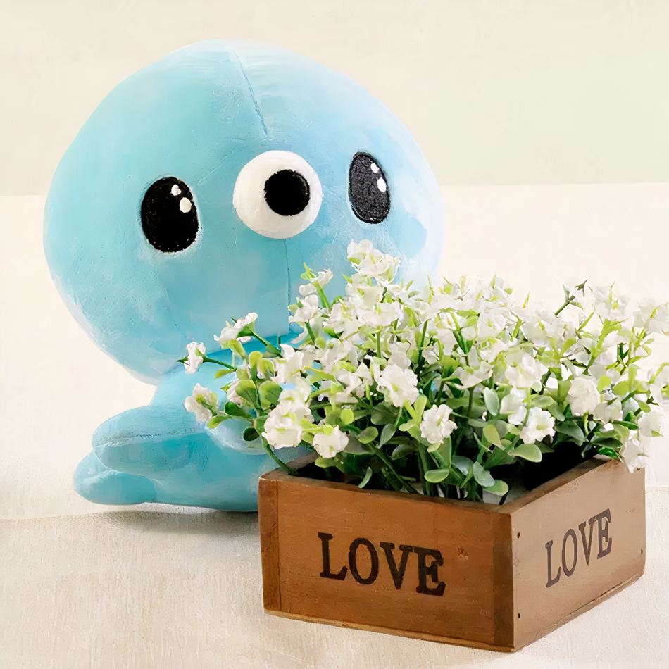 Peluche pieuvre douce Kawaii bleue enfant câlin La compagnie de la peluche