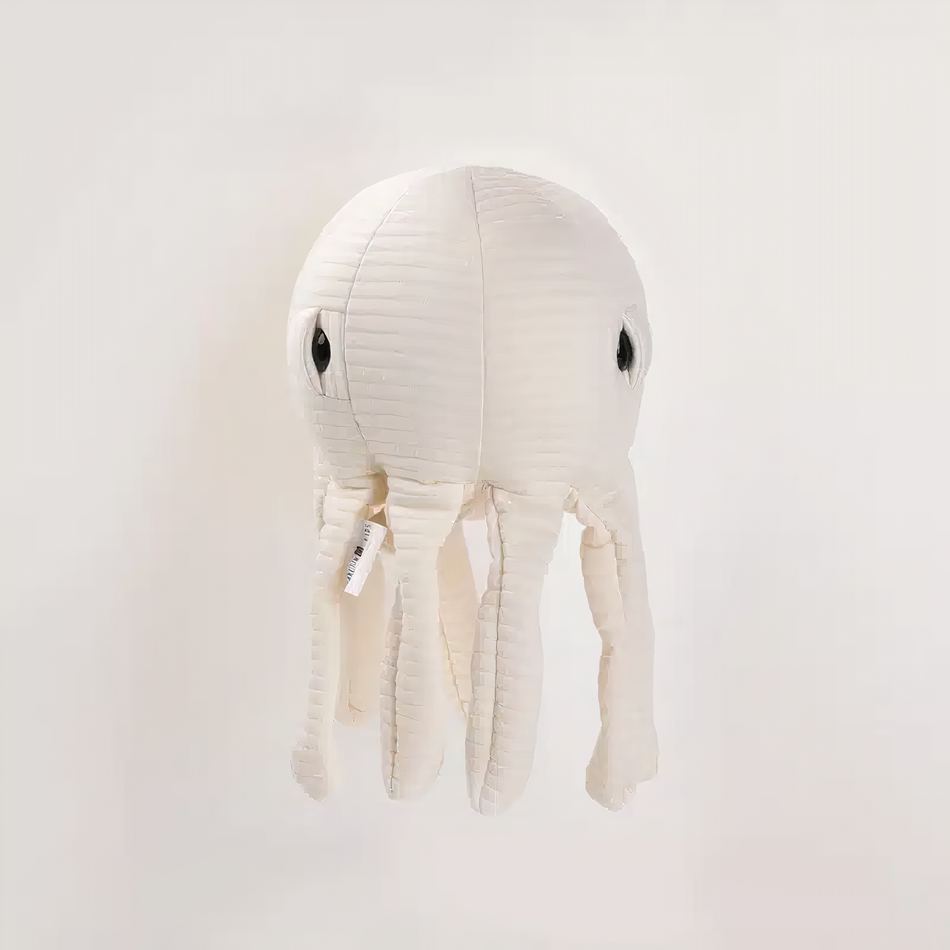 Peluche pieuvre écru douce câline décoration marine La compagnie de la peluche
