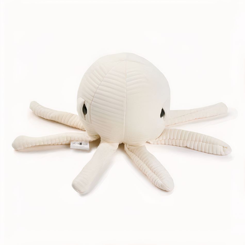 Peluche pieuvre écru douce câline décoration marine La compagnie de la peluche