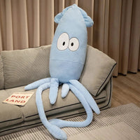 Peluche pieuvre géante aux gros yeux Bleu / 80cm