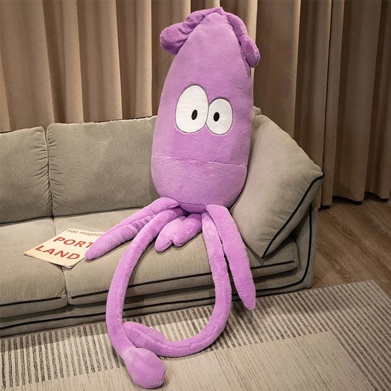 Peluche pieuvre géante aux gros yeux Violet / 80cm