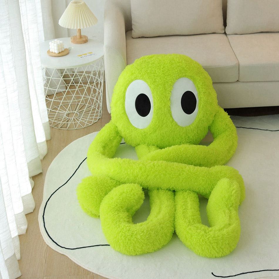 Peluche pieuvre géante verte douce océan câlin enfant La compagnie de la peluche