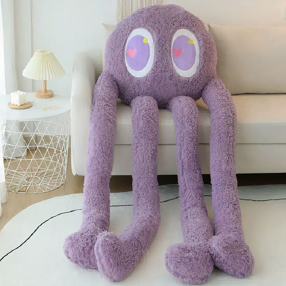 Peluche pieuvre géante violette douce câline enfant La compagnie de la peluche