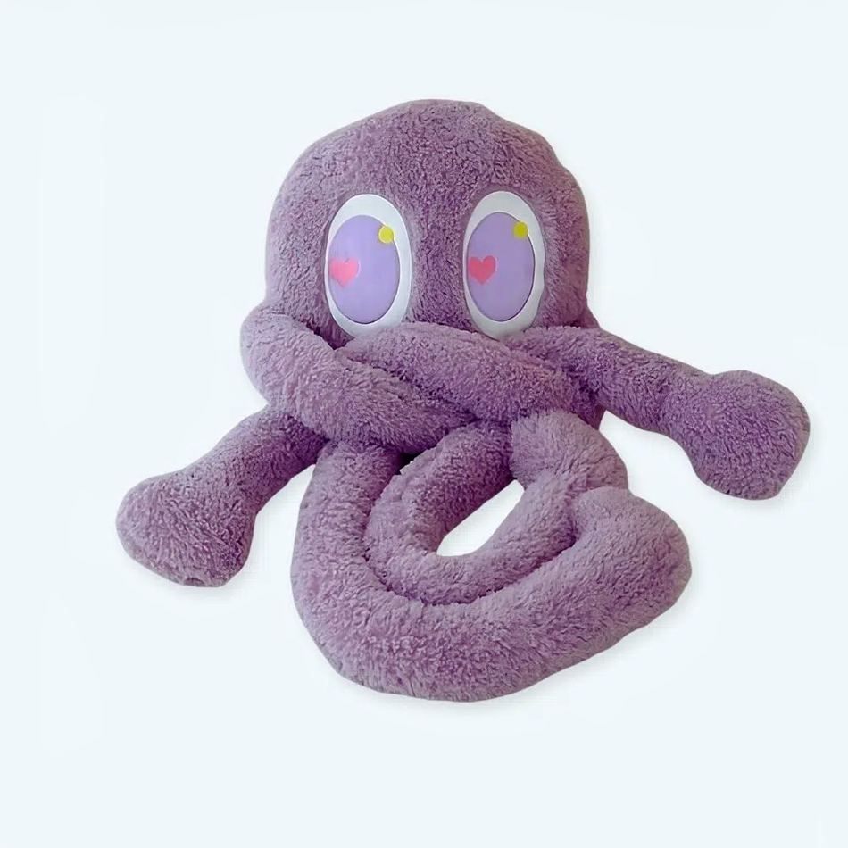 Peluche pieuvre géante violette douce câline enfant La compagnie de la peluche