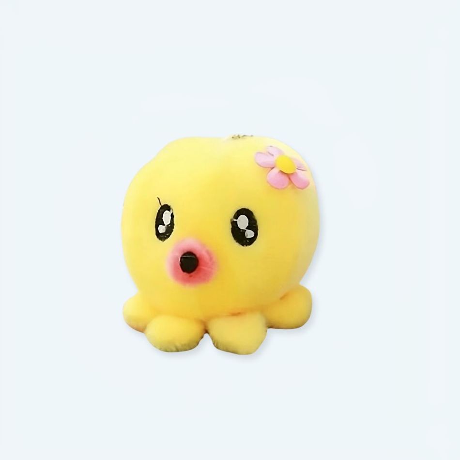 Peluche pieuvre jaune douce porte-clés mignon accessoire La compagnie de la peluche