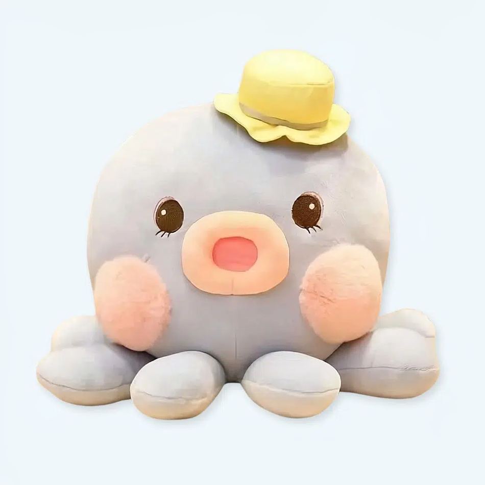 Peluche pieuvre Kawaii bleue douce enfant chambre cosy 20cm La compagnie de la peluche