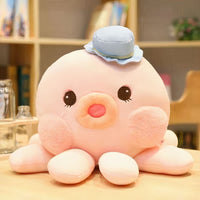 Peluche pieuvre mignonne douce coton câlin océan 20cm / rose La compagnie de la peluche