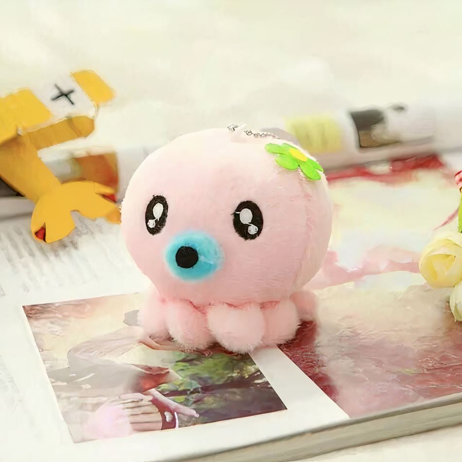 Peluche pieuvre mignonne porte-clés rose kawaii douce La compagnie de la peluche