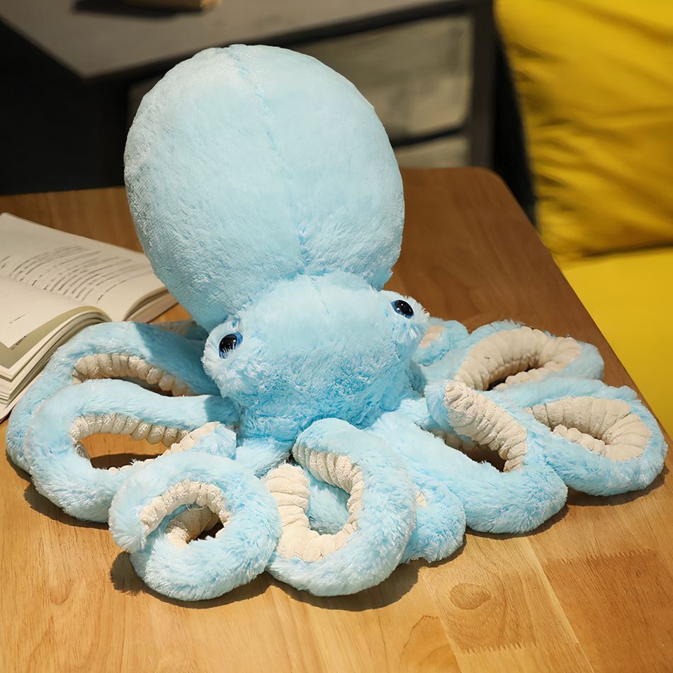 Peluche pieuvre multicolore douce câline pour enfants bleu La compagnie de la peluche