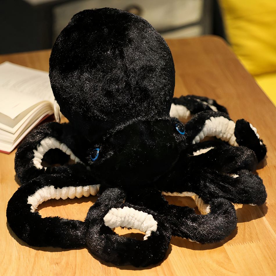 Peluche pieuvre multicolore douce câline pour enfants noir La compagnie de la peluche
