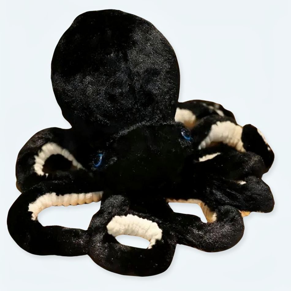 Peluche pieuvre noire douce océan câlin chambre enfant 30cm La compagnie de la peluche
