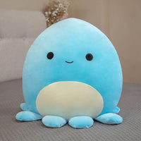 Peluche pieuvre oreiller doux confort maison cocooning bleu / 25cm La compagnie de la peluche