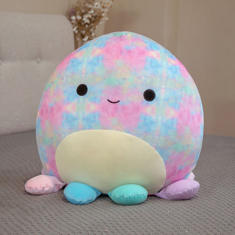 Peluche pieuvre oreiller doux confort maison cocooning multicolore / 25cm La compagnie de la peluche