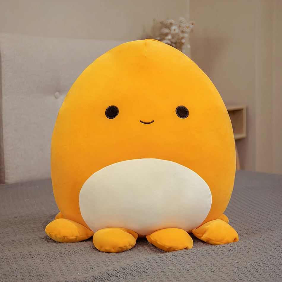 Peluche pieuvre oreiller doux confort maison cocooning orange / 25cm La compagnie de la peluche