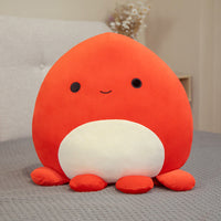 Peluche pieuvre oreiller doux confort maison cocooning rouge / 60cm La compagnie de la peluche