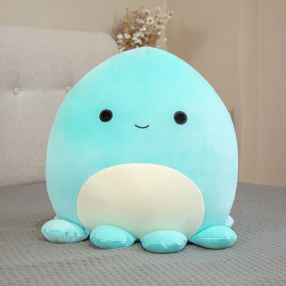 Peluche pieuvre oreiller doux confort maison cocooning vert / 60cm La compagnie de la peluche