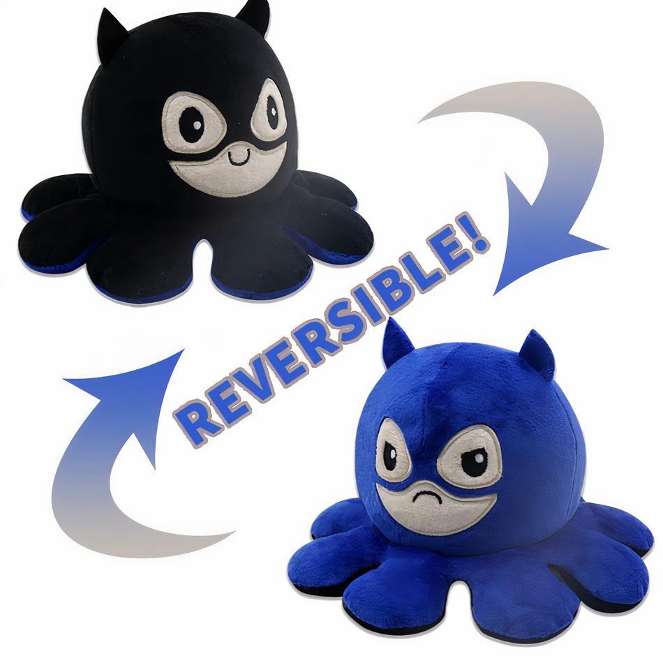 Peluche pieuvre réversible océan doux câlin enfant noir La compagnie de la peluche