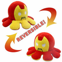 Peluche pieuvre réversible océan doux câlin enfant rouge La compagnie de la peluche