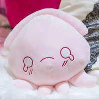 Peluche pieuvre rose expressive