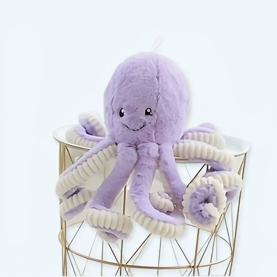 Peluche pieuvre violette douce enfant câline océan 18cm La compagnie de la peluche