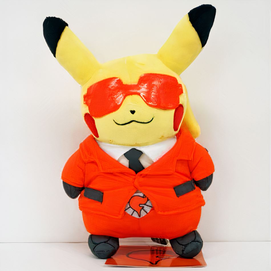 Peluche Pikachu adorable costume rouge enfant câlin La compagnie de la peluche