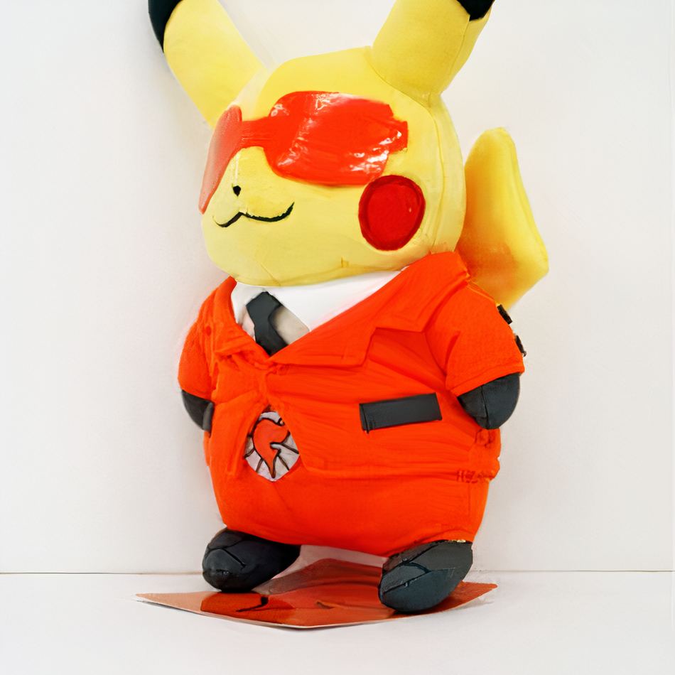 Peluche Pikachu adorable costume rouge enfant câlin La compagnie de la peluche