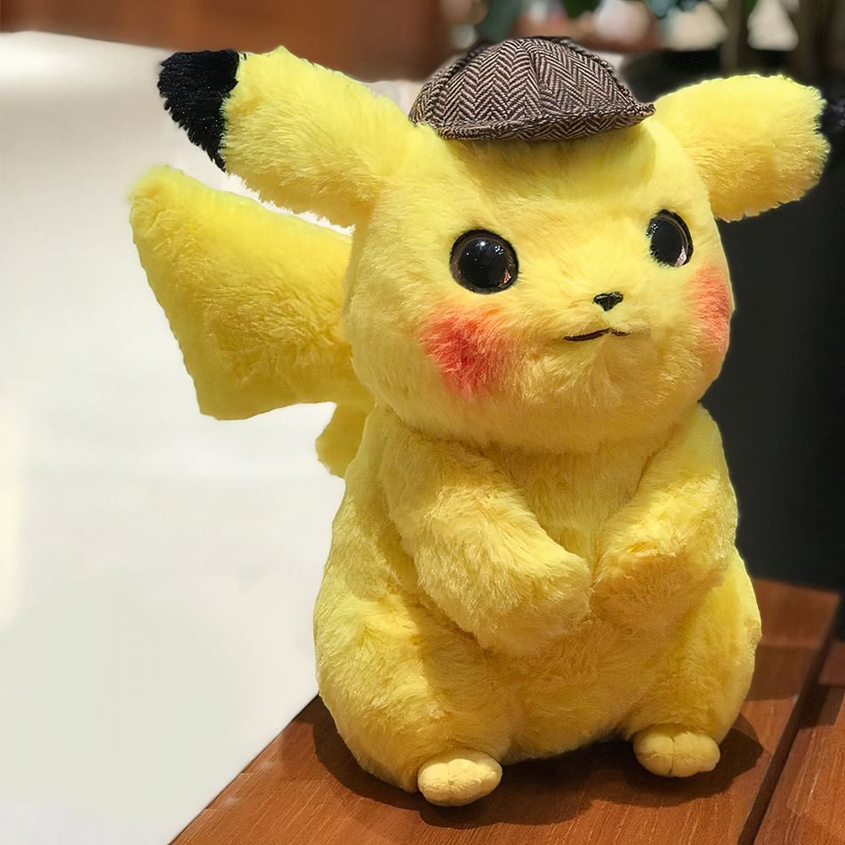 Peluche Pikachu détective jaune câlin enfant doux La compagnie de la peluche