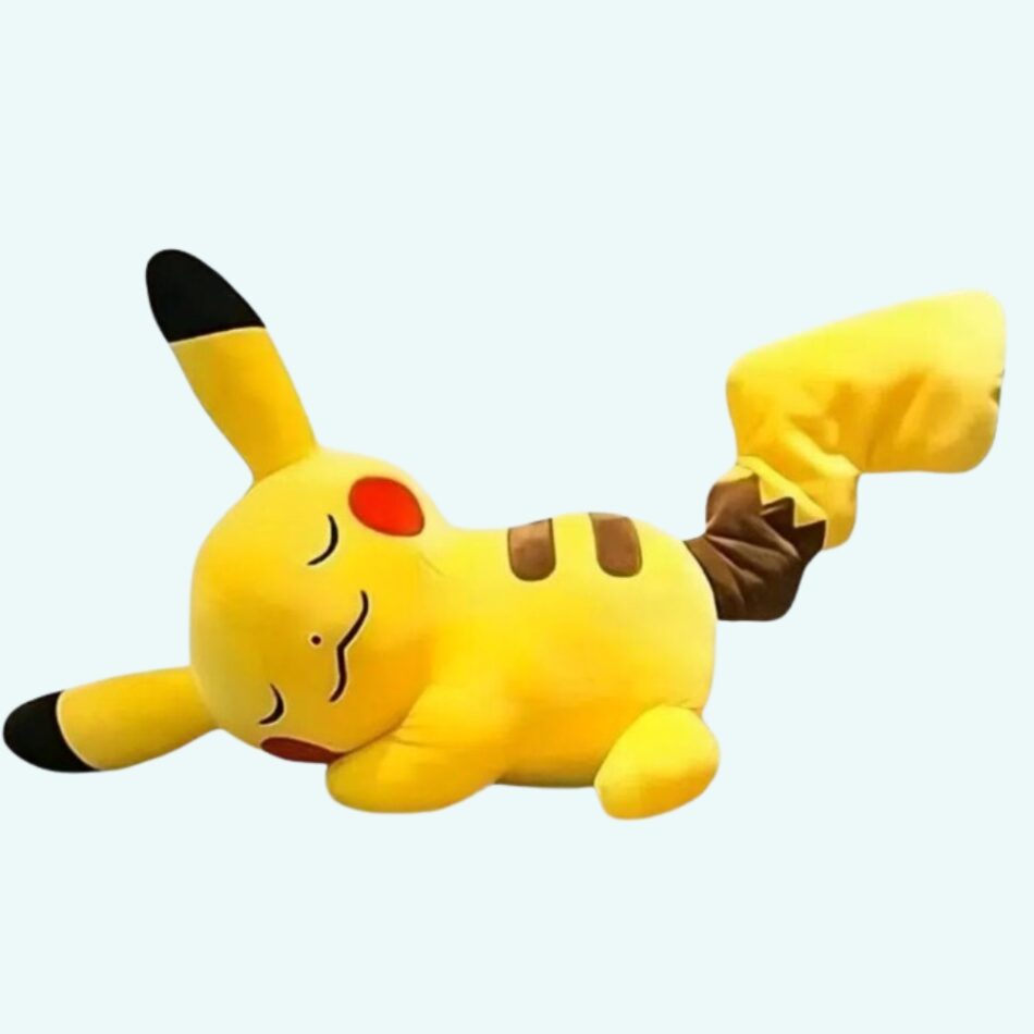Peluche Pikachu endormi doux jaune câlin univers Pokémon 20cm La compagnie de la peluche