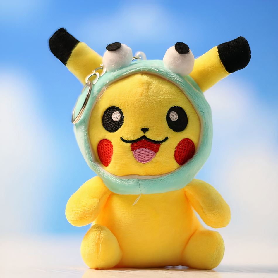 Peluche Pikachu porte-clés chapeau enfant Pokémon doux bleu La compagnie de la peluche